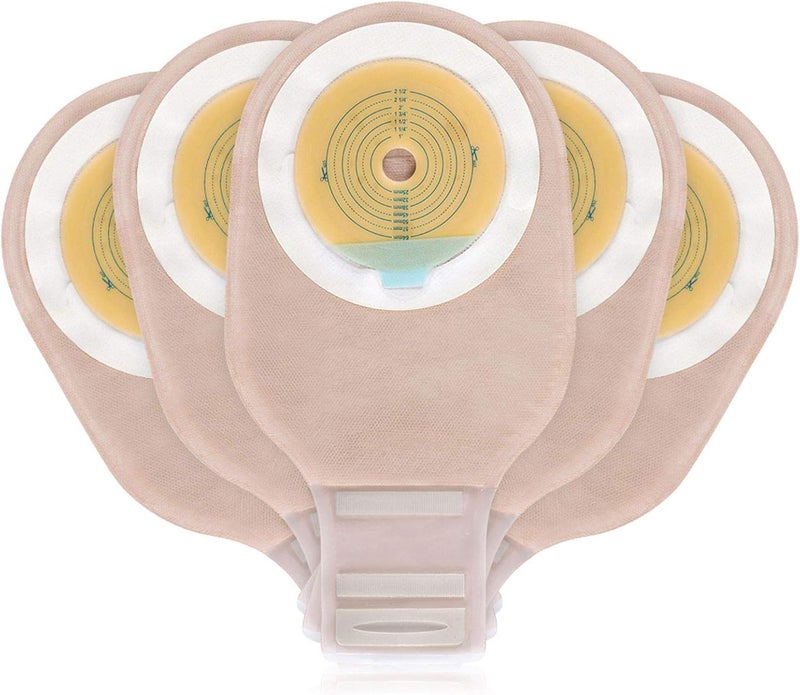 OUCHAN Carbou 20 PCS Colostomy Bags,Ostomy Supplies,One Piece Drainable Ostomy Pouch with Closure for Ileostomy Stoma Care, Cut-to-Fit - Image 1